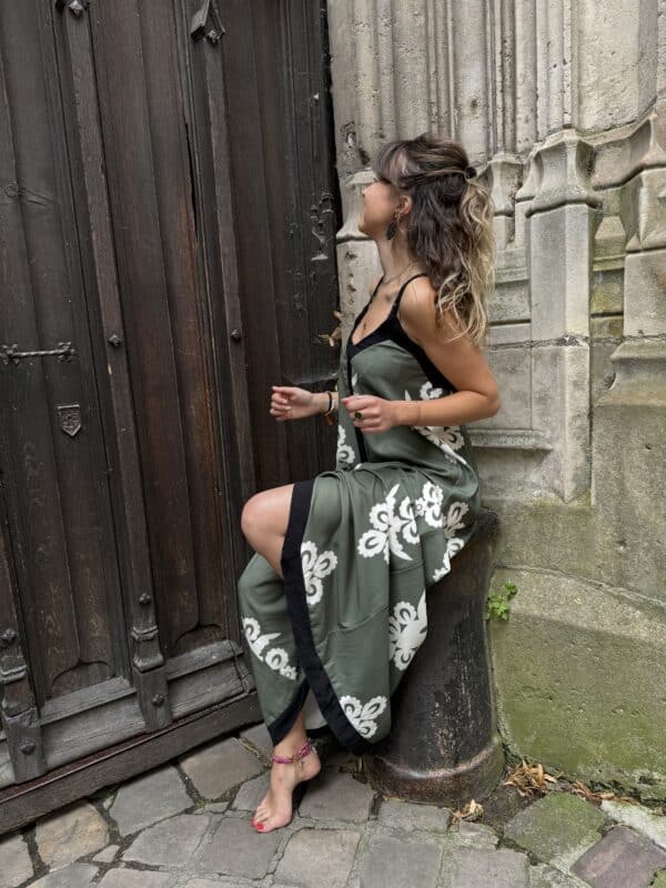 Robe longue « Isha » kaki - Jade & Lisa