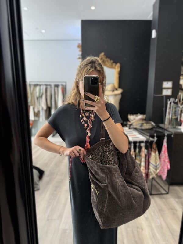 Sac en velours choco - Jade & Lisa