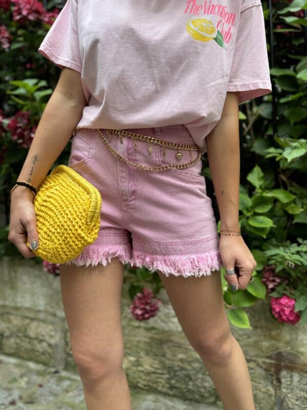 Short en jeans rose - Jade & Lisa