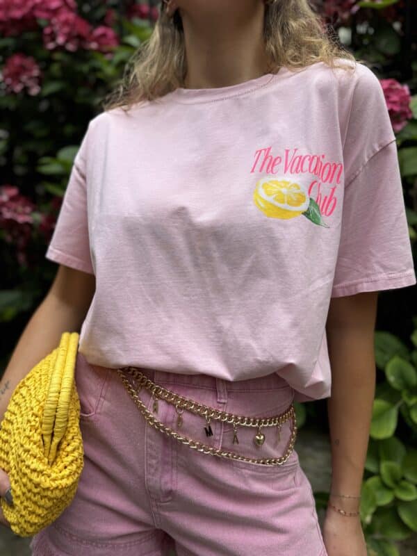 T-shirt rose « vacation » - Jade & Lisa