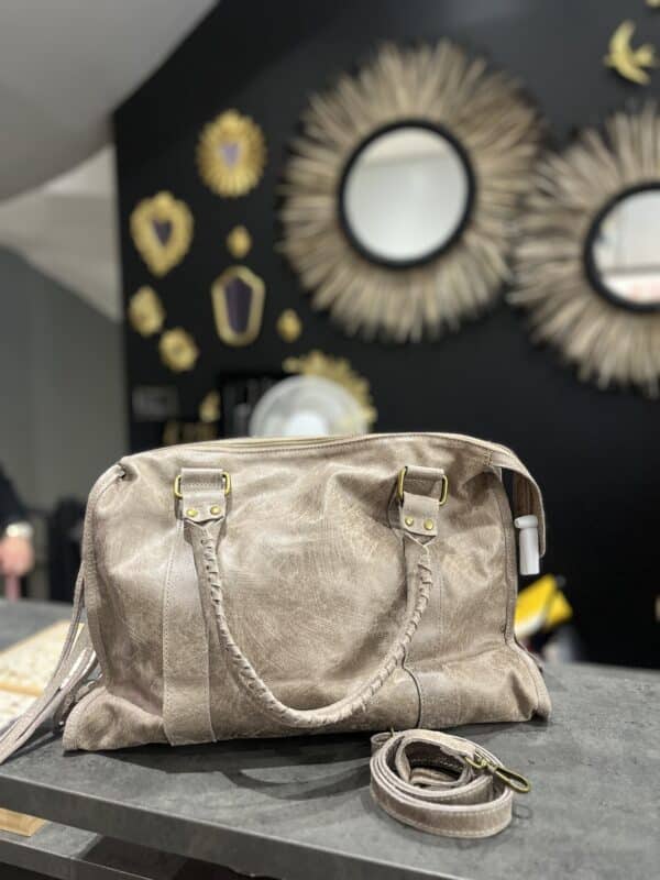 Grand sac MIA taupe usé - Jade & Lisa