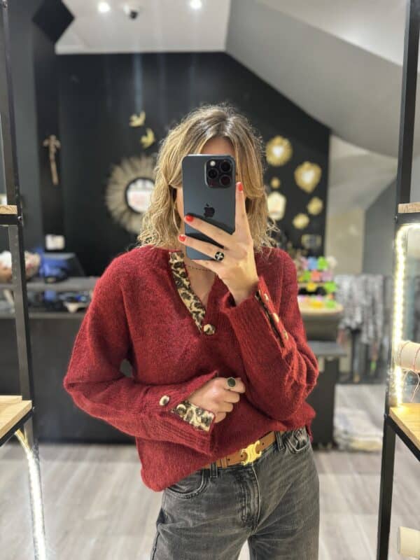 Pull « Alice » bordeaux - Jade & Lisa