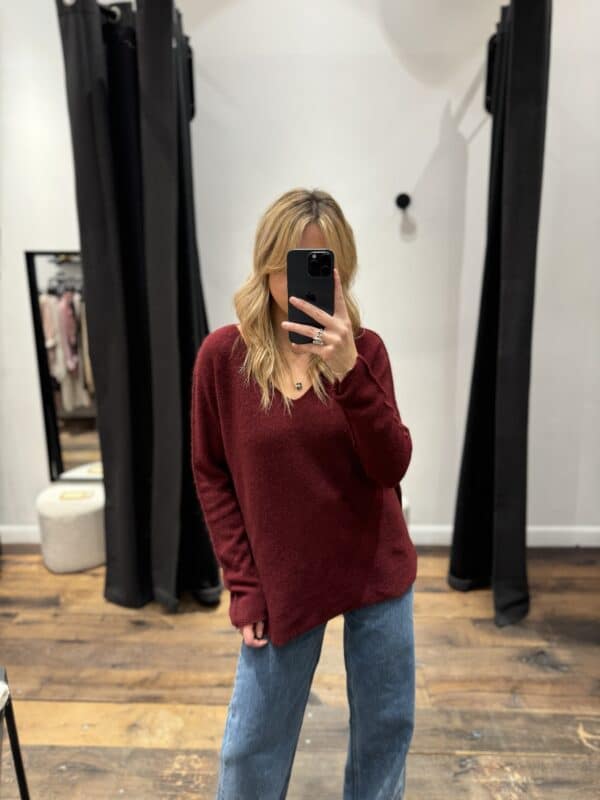 Pull « cam » bordeaux - Jade & Lisa