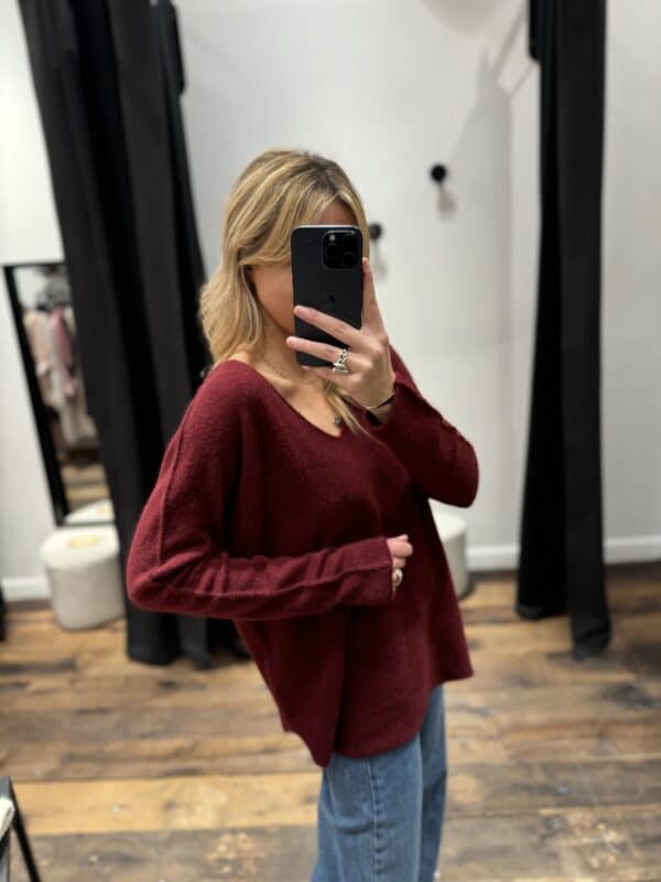 Pull « cam » bordeaux - Jade & Lisa