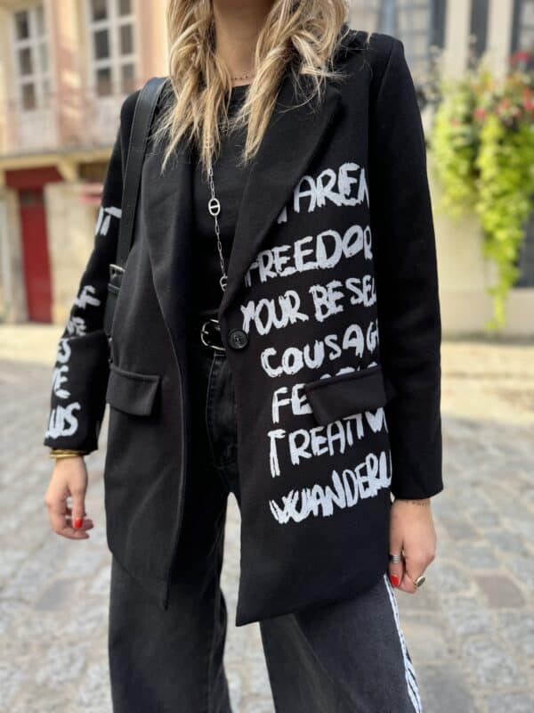 Veste « Word » noire - Jade & Lisa