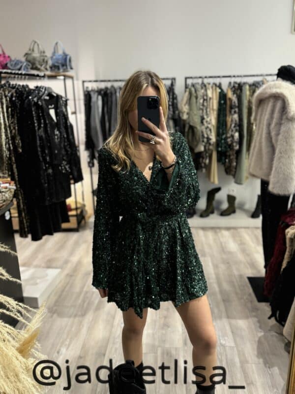 Combi short sequin verte - Jade & Lisa