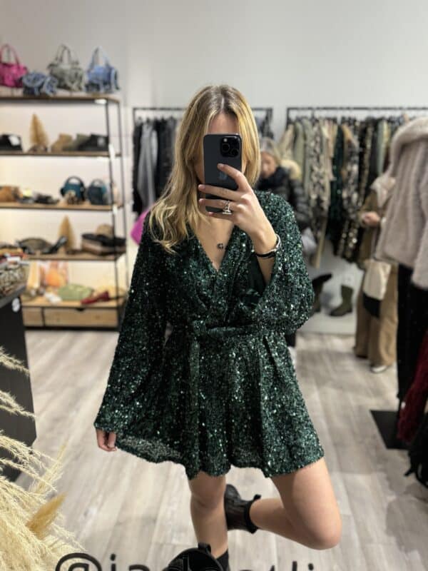 Combi short sequin verte - Jade & Lisa