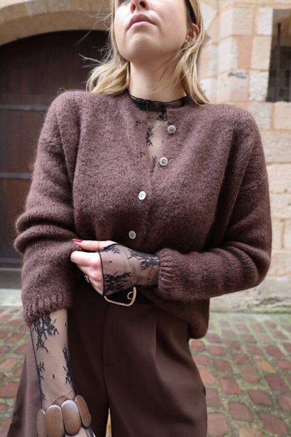 Pull / gilet chocolat - Jade & Lisa