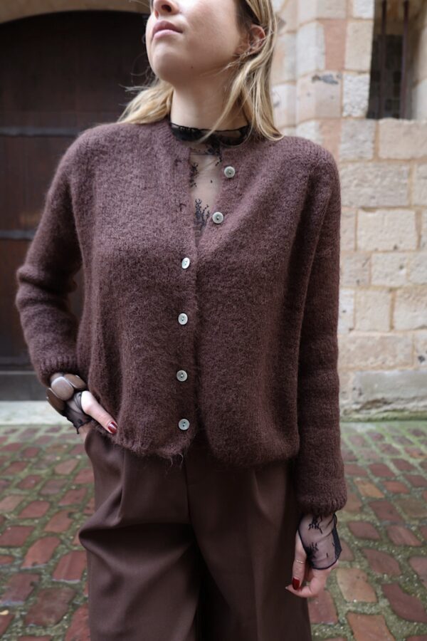 Pull / gilet chocolat - Jade & Lisa